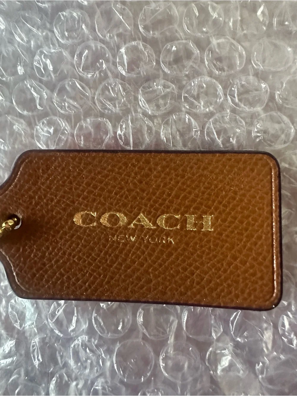 COACH Large Caramel Brown Leather Replacement Purse Handbag Hang Tag Charm